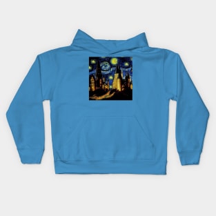 Starry Night Wizarding School Van Gogh Kids Hoodie